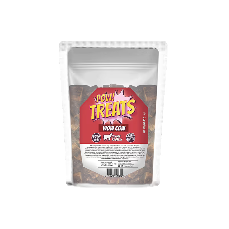 POW Treats Wow Cow- godis av 97 % nöt -  50 gr/400 gr