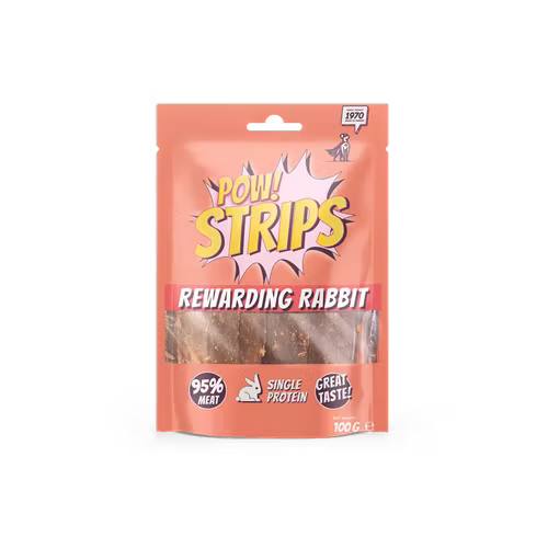 POW Strips Rewarding Rabbit- 95 % muskelkött från kanin 100 gr