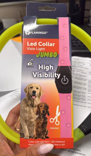 Halsband Led Visio Light- Jumbo  35-64 cm. USB.