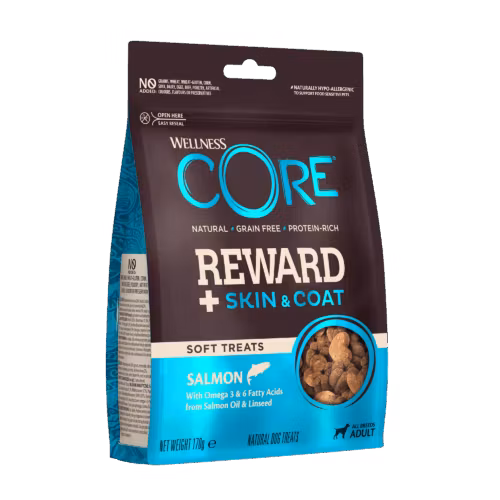 Wellness CORE Reward+ Skin & Coat, Soft Salmon Treats, Salmon - 170g Lax -Hundgodis 170g