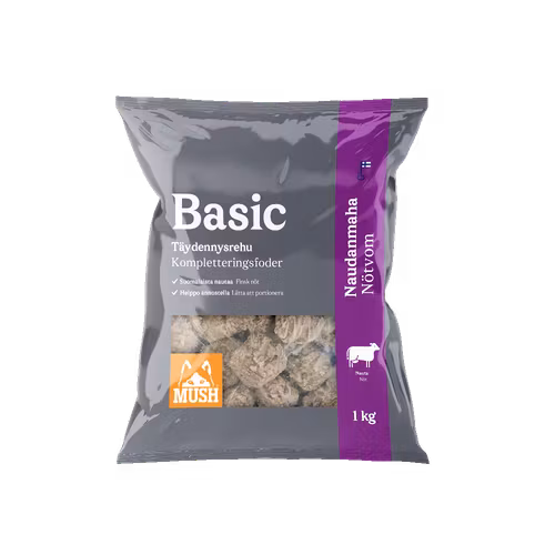 MUSH Basic Beef tripe- Nötvom - Fryst kompletteringsfoder 1 kg SKICKAS EJ!