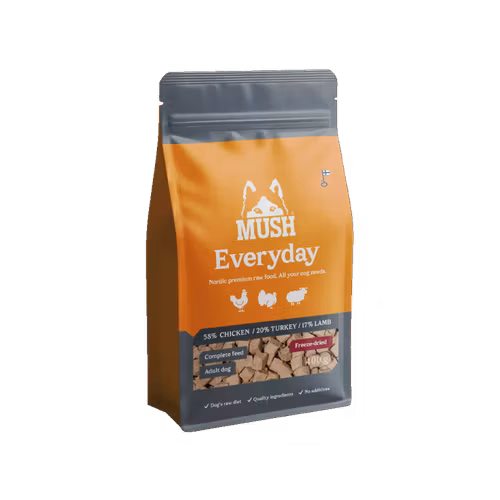 MUSH Everyday Freeze-Dried Grey Helfoder (kyckling-kalkon-lamm) 400 gr
