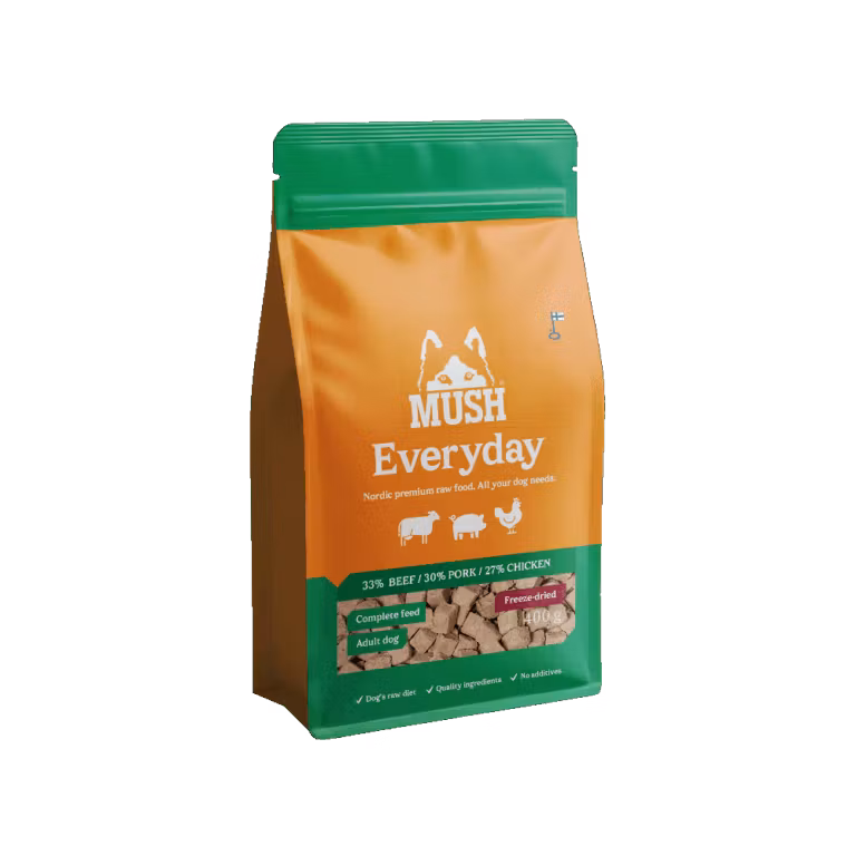 MUSH Everyday Freeze-Dried Green Helfoder (nöt-gris-lyckling) 400 gr