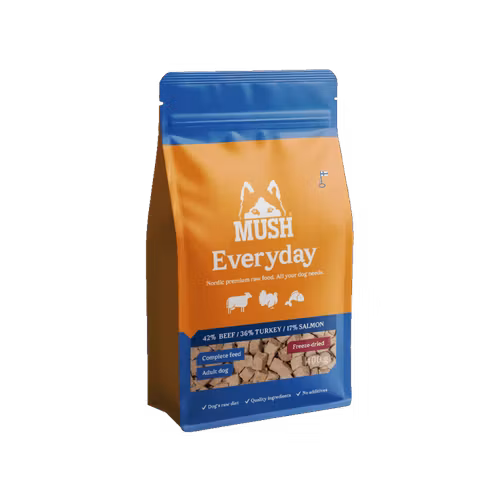 MUSH Everyday Freeze-Dried Blue Helfoder (nöt-kalkon-lax) 400 gr