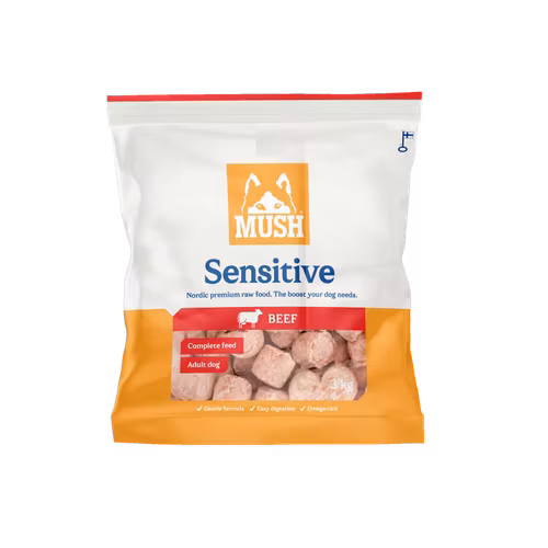 MUSH Sensitive Beef- Fryst Helfoder (nöt) 3 kg SKICKAS EJ!