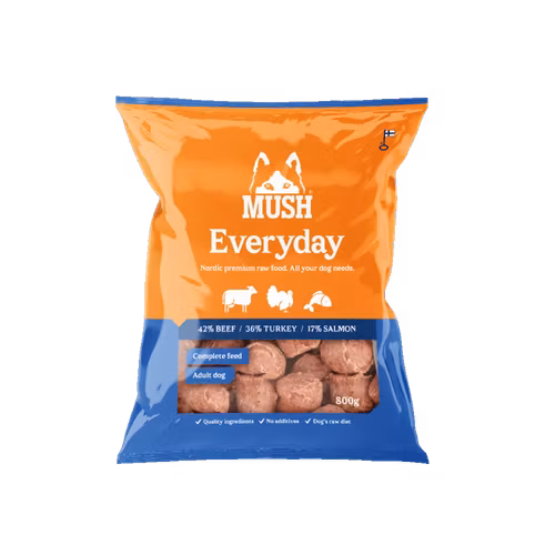 MUSH Everyday Blue. Fryst Helfoder (Nöt-kalkon-lax) SKICKAS EJ!