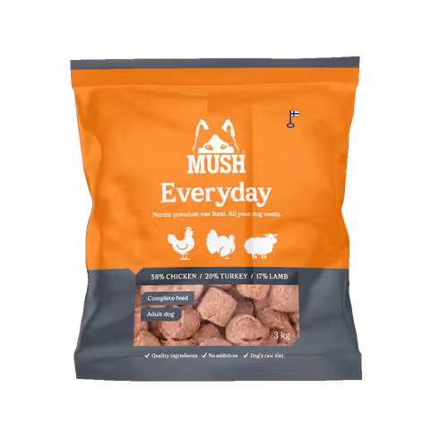 MUSH Everyday Grey. Helfoder (kyckling-kalkon-lamm) 3 kg SKICKAS EJ!