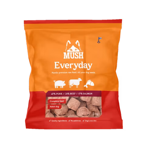 MUSH Everyday Red. Fryst Helfoder (gris-nöt-lax) SKICKAS EJ!