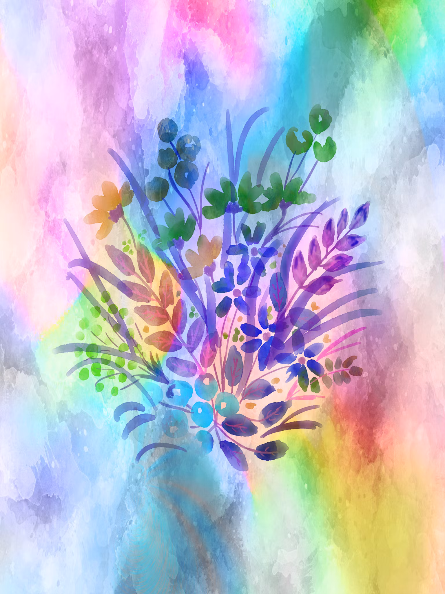 Graphic Art "Bouquet in beautiful pastel"