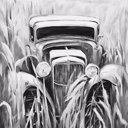 Graphic Art "A turn in the field"