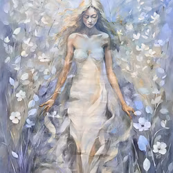 Graphic Art "Angel dancing in the meadow"