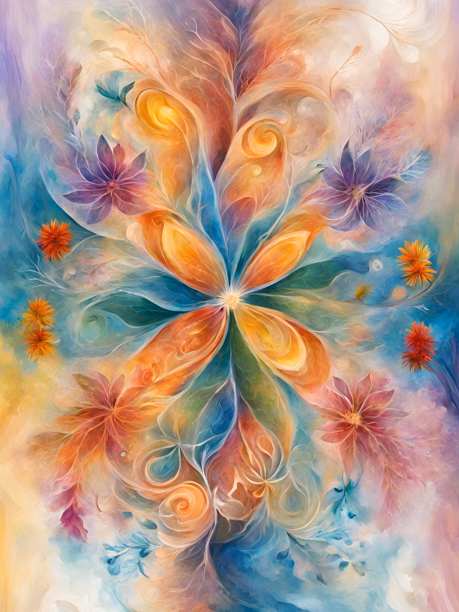 Graphic Art "Butterflies in abstract space color"