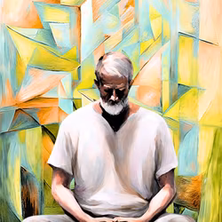 Graphic Art "Man in meditation"