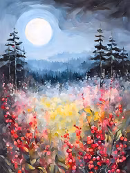 Graphic Art "The moon will dance"
