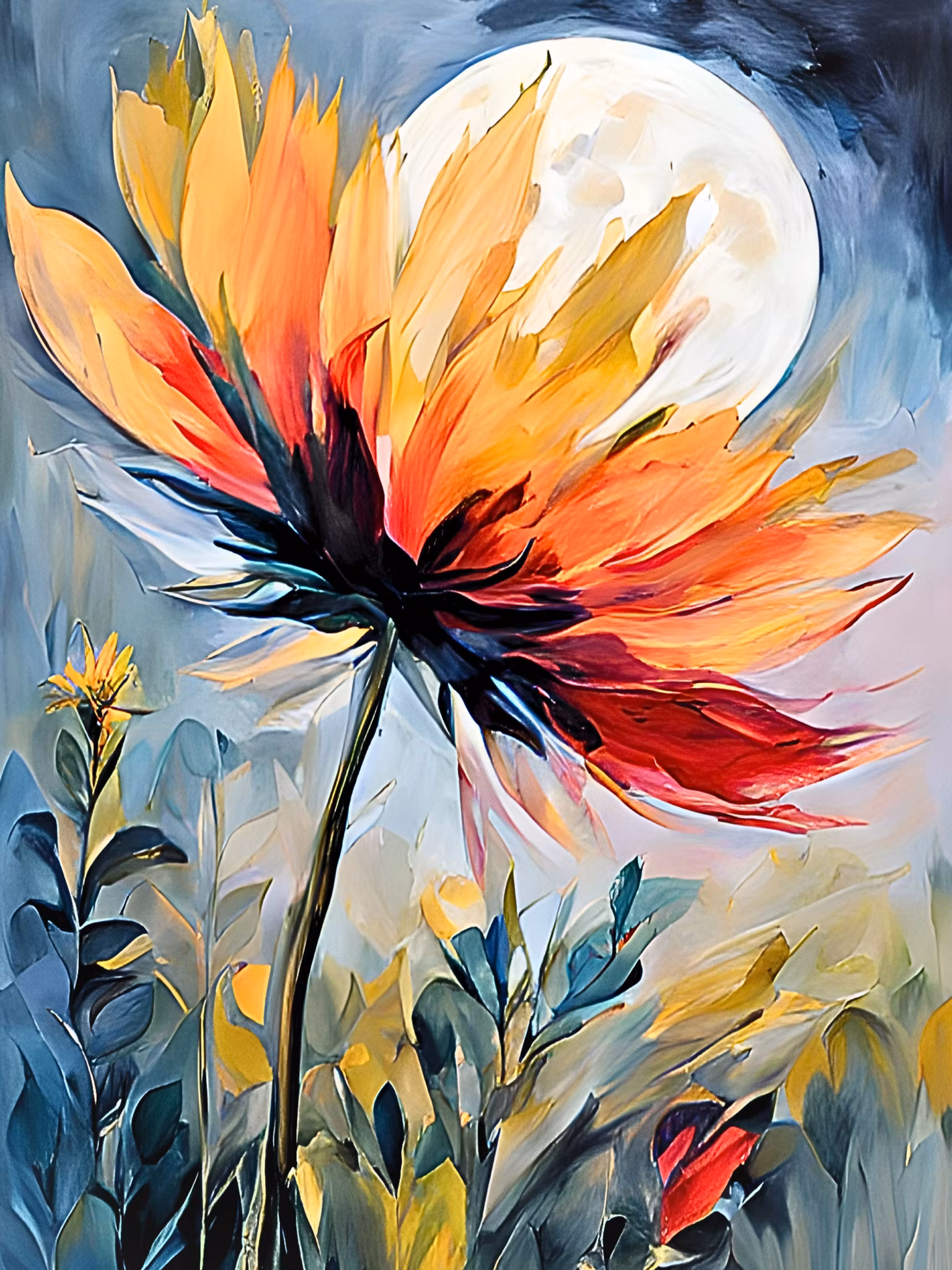 Graphic Art "The planet with flower"