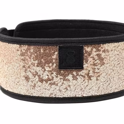 2Pood Classy Bling Rose Gold Straight Weightlifting Belt