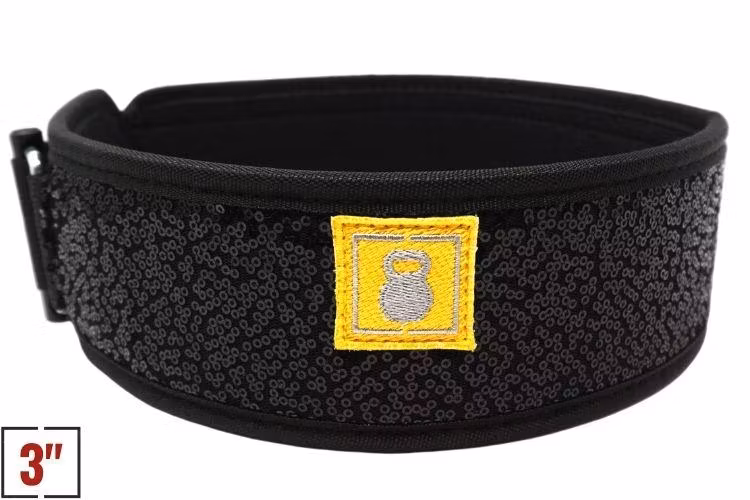 2Pood 3" Petite Black Magic (Sparkle) Straight Weightlifting Belt