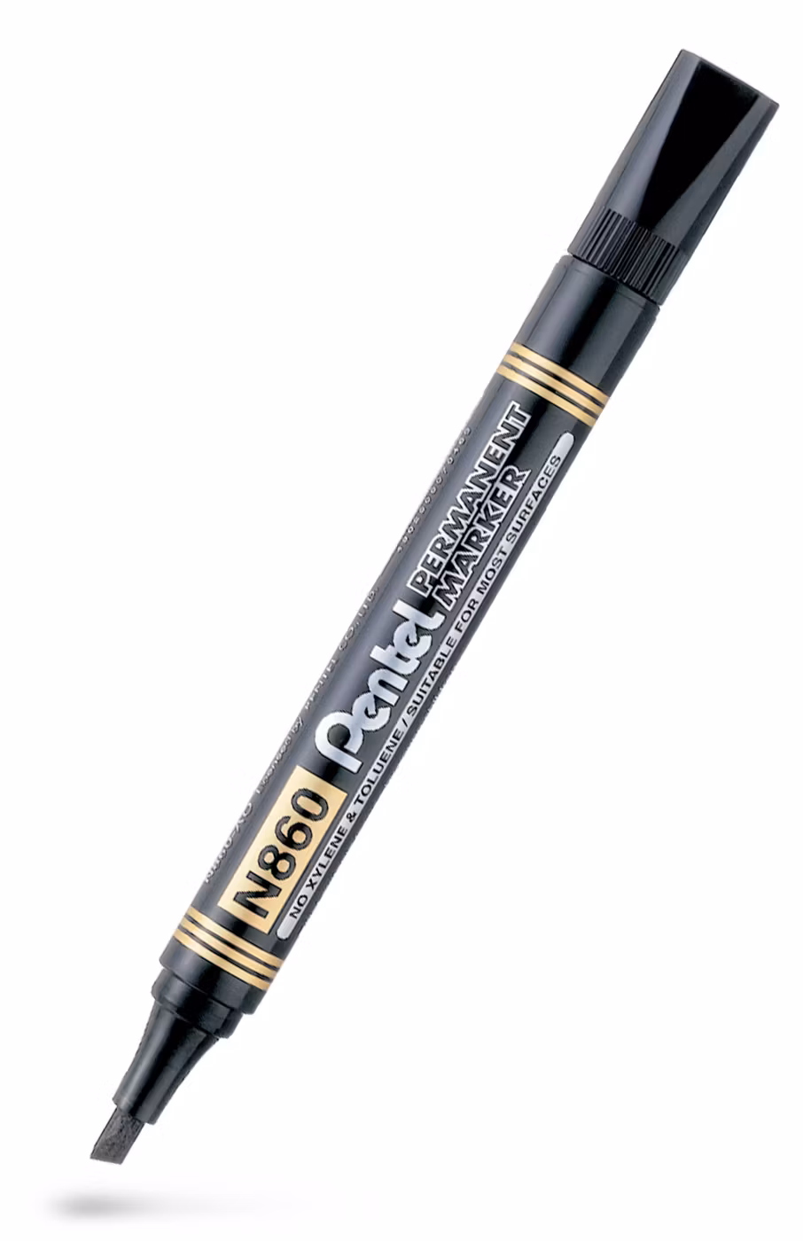 Märkpenna svart Pentel N860 med skuren spets 12 st
