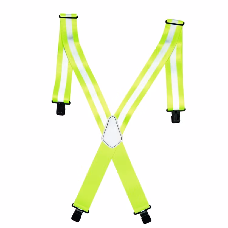 Hängsle Hi-Vis gul varsel/reflex, bred nylon/resår