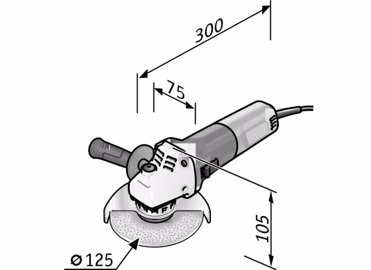 Vinkelslip LE9-11 L-box 125mm