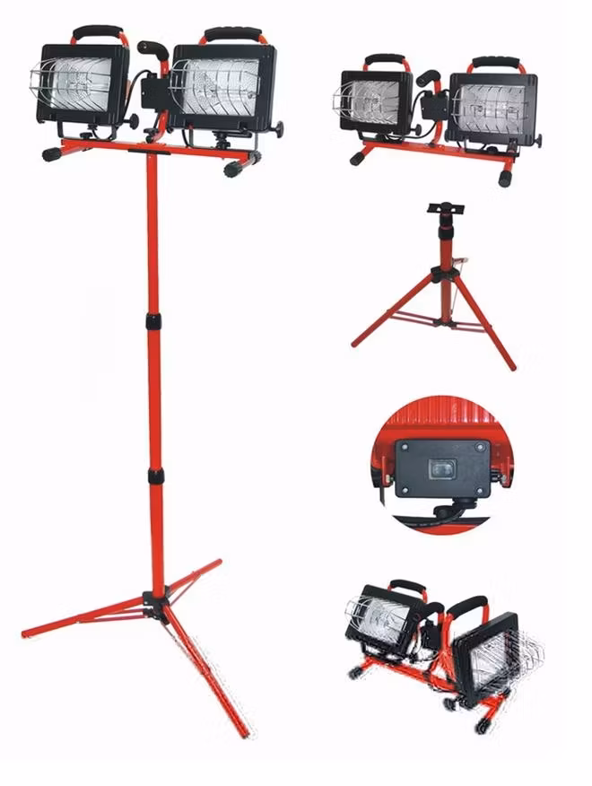 Lampa på justerbart stativ, 2X500W,