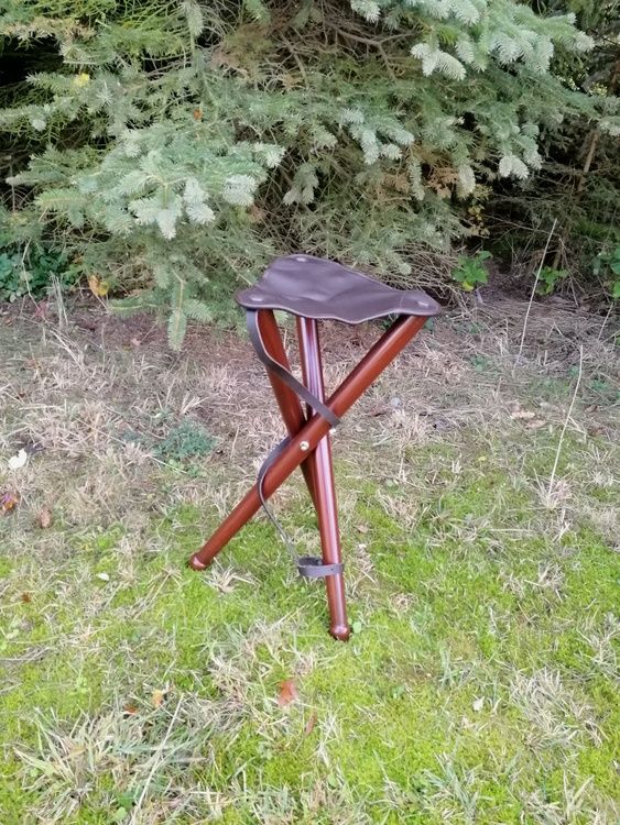 Jaktstol i läder 65cm