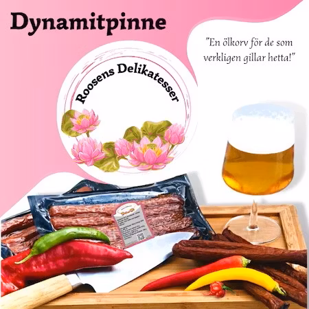 Smakrika närproducerade ölkorvar Dynamitpinne