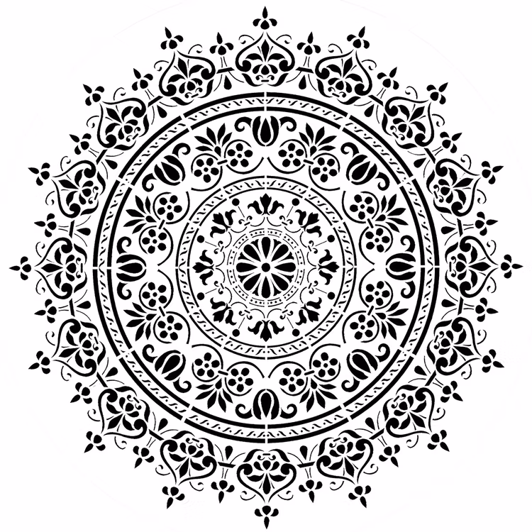 SCHABLONER - Posh Chalk Stencils - WoodUMandala (large)