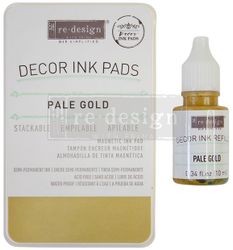 Design with Prima® - Stämpeldyna + färg 10ml - PALE GOLD