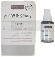 Re Design® - Stämpeldyna + färg 10ml - SILVER