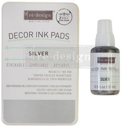 Re Design® - Stämpeldyna + färg 10ml - SILVER