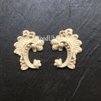 WoodUbend® WUB2179.2 Baroque Embellishments (ett par) - ca 3.5x2.5cm