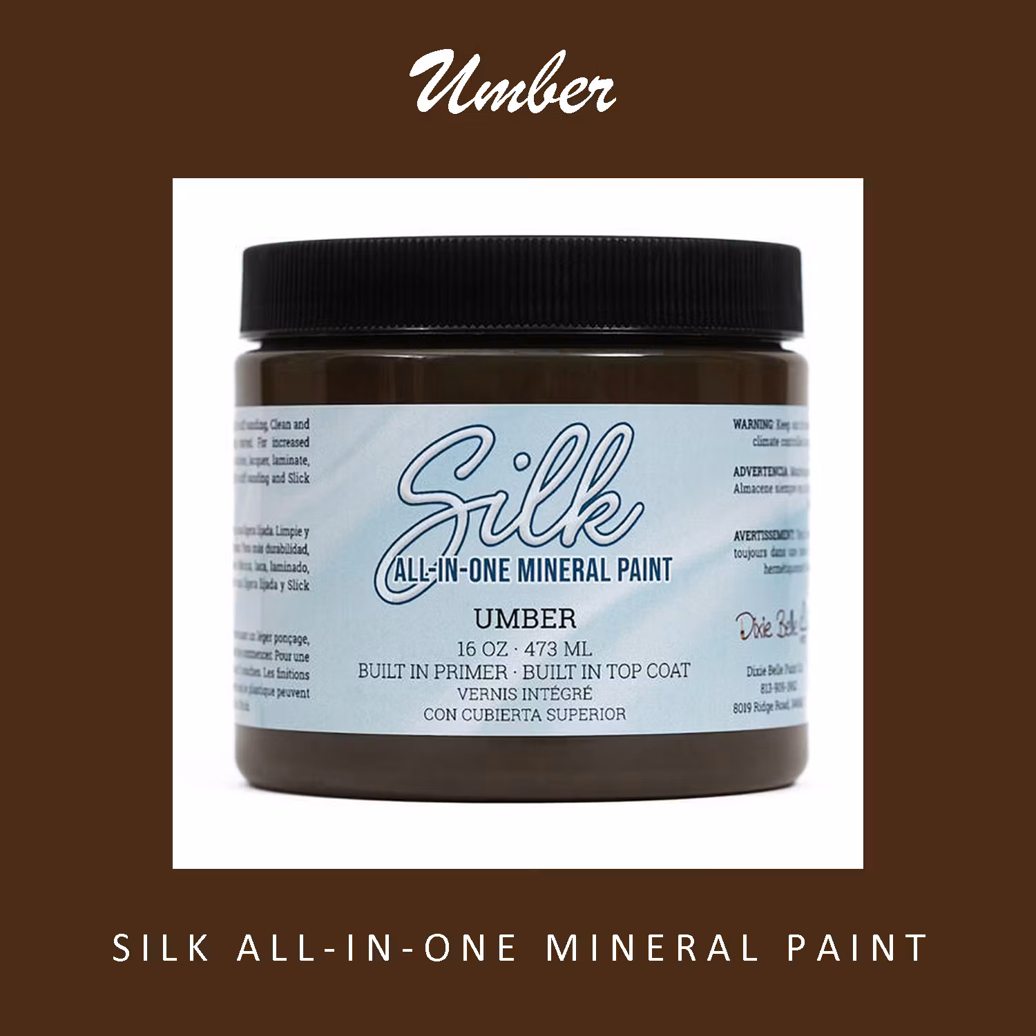 Dixie Belle SILK All-In-One UMBER 475ml