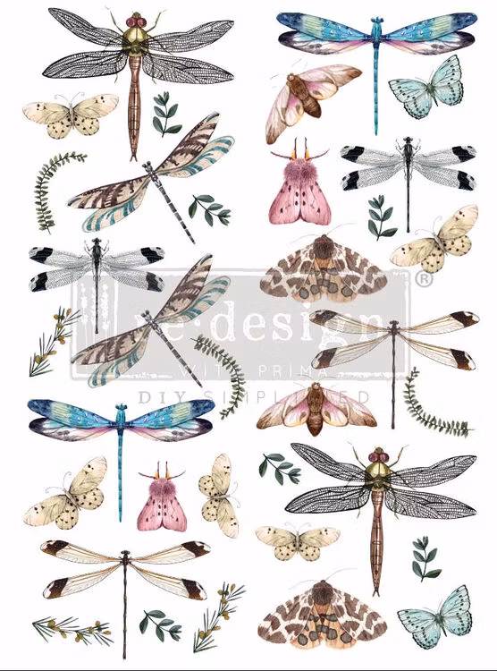 Re Design Décor Transfers® - Riverbed Dragonflies ca 61x89cm