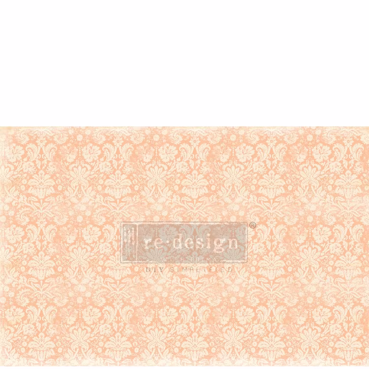 Re Design Tissue Paper -  Peach Damask LT 48x76cm