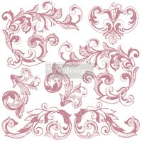 Re Design Dekorstämpel - Elegant Scrolls 30x30cm