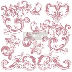 Re Design Dekorstämpel - Elegant Scrolls 30x30cm