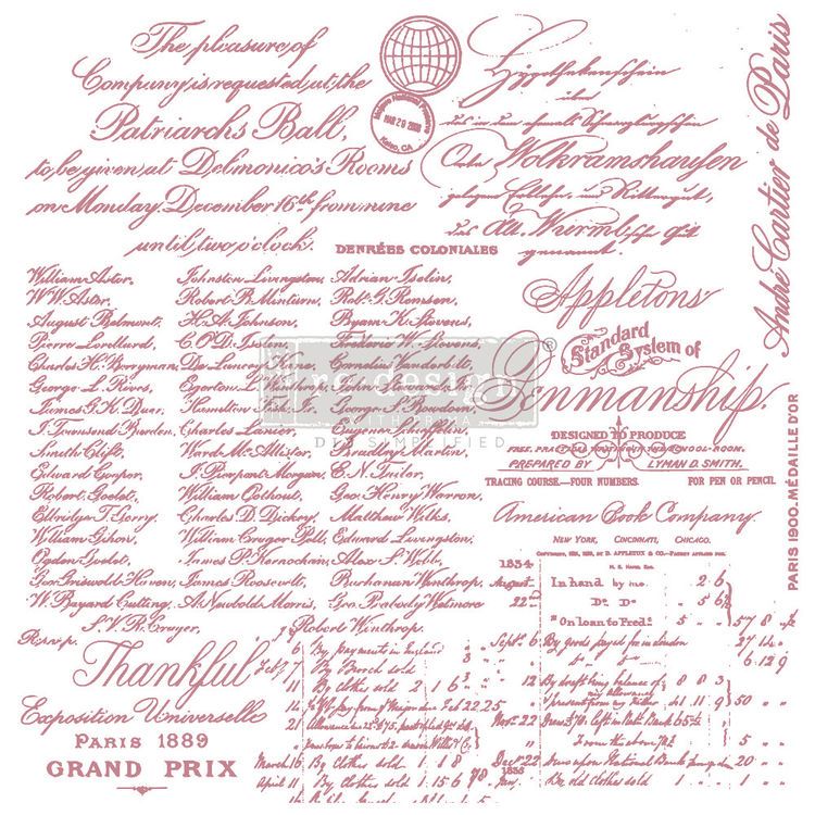 Re Design Dekorstämpel - Handwritten Note 30x30cm