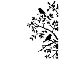 Posh Chalk® Schablon - Birds and Branches 21x30cm