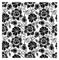 Posh Chalk® Schablon - Water Lilly Flowers 50x50cm