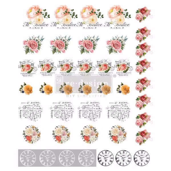 Re Design Décor Knob Transfers® - Vintage Rose ca 23x28cm