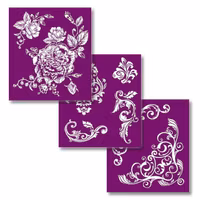 Belles and Whistles - Silk Screen Stencils - FLORAL- 3st ca 20x23cm