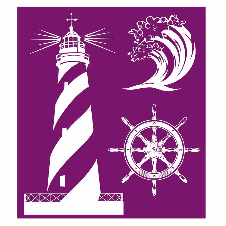 BELLES & WHISTLES - Silk Screen Stencil  - Nautical