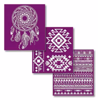 Belles and Whistles - Silk Screen Stencils - WESTERN BOHO - 3st ca 20x23cm