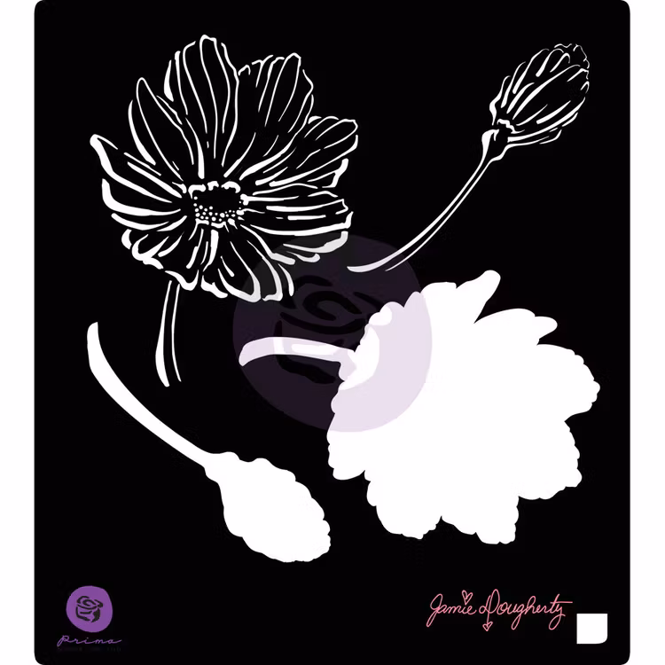 Prima Jamie Dougherty Bloom Stencil - Schablon ANEMONE ca 15x15 cm