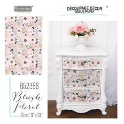 Re Design Tissue Paper - Blush Floral 48x76cm