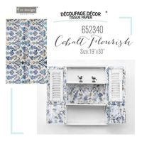 Re Design Tissue Paper - Cobalt Flourish 48x76cm