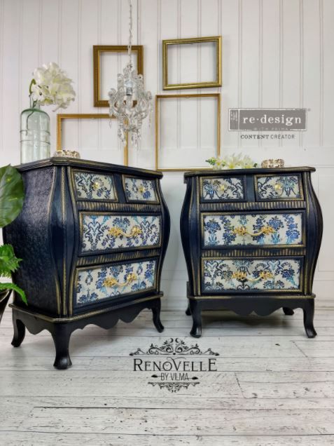Re Design Tissue Paper - Cobalt Flourish  - @renovelleCA