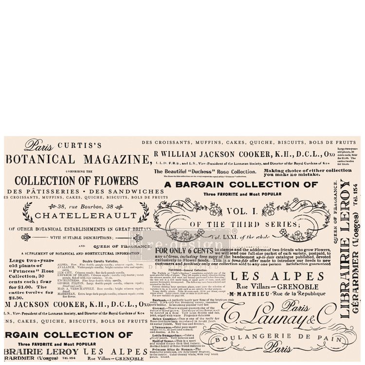 Re Design Tissue Paper - Floral Text