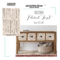 Re Design Tissue Paper - Floral Text 48x76cm